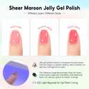 PEACECOLOR 25PCS Jelly Gel Nail Polish Set, 22 Colors Jelly Spring Summer Gel Polish with Cat Eye and Glossy Top Coat Pastel Pink Milky Green Purple Ice Collection Cateye Effect Nail Art Gel Kit
