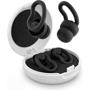 Ear Plugs for Sleeping, 2 Pairs Reusable Ear Plugs for Side Sleepers, 6 Sizes Silicone Ear Tips (Single & Dual Layer) 30dB Noise Reduction for Snoring, Travel & Focus