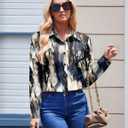 Zeagoo Womens Button Down Shirt Long Sleeve Blouse Business Work Tops Dressy Casual Floral Printed Outfits with Pocket (XL)