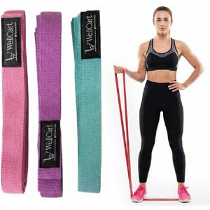 Long Resistance Bands  Set of 3 Fabric Strength Bands for Mobility, Stretching, Pull-Up Assist, Strength Training & Full-Body Workouts