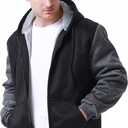 Men's Heavyweight Fleece-Lined Hoodie, Thickened Warm with Kangaroo Pocket for Outdoor & Casual Wear (Gray, XXXL)