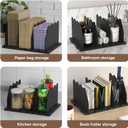 SOYO Adjustable Clear Purse Organizers for Closet, Acrylic Shelf Divider for Bag and Purse Storage, Clear Pocketbook and Handbag Organizer, Bookshelf Separator Organizers for House, Office Use, Black