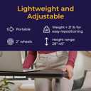 Drive Medical Overbed Table with Wheels - Secure Height Adjustment for Comfort - Non Tilt Surface - Smooth Rolling Design - Home & Hospital Use - Woodgrain Laminate Top - Silver Vein