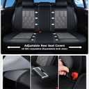 Huidasource Leather Car Seat Covers Full Set, Full Coverage Universal Fit for Most Cars SUVs Trucks, Easy Install with Velcro, Airbag Compatible, Retains Seat Functions & Cupholders, Black & Gray