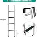 57" RV Bunk Ladder, 4 Step Integrated Aluminum Camper Bunk Bed Ladder with Anti-Slip Rubber Foot Pads, Sliver