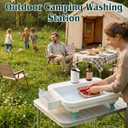 Portable Camping Sink & Lightweight Hand Wash Station - No Plumbing Needed, Electric Water Pump, One-Click Operation, Easy Setup for RV, Backyard, Pottery Studio, Kids' Activities, Large