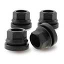 Black M14x2 Wheel Lug Nuts 4pcs for '99-'02 Ford F250 F350 F450 F550, '00-'04 F150, Two-Piece Flanged Flat Face OEM Style for Factory OEM Wheels, Fit F81Z1012AA