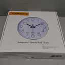 Jomparis Modern 12" Battery Operated Non-Ticking Silent Sweep Movement Wall Clock Decorative for Office, Kitchen, Living Room, Bedroom, Bathroom Silver Plastic Frame