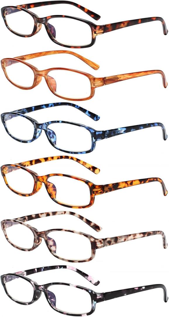NORPERWIS 6 Pack Ladies Reading Glasses for Women Blue Light Blocking Spring Hinge Fashion Eyeglasses Readers for Women (Mix Color -4, 2.25, multiplier_x)