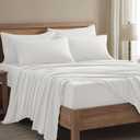 King Size Sheets Set - 6 Piece Luxuriously Soft & Cooling Sheets King Size - Ultra Soft 16" Deep Pocket King Sheet Set - Fitted Sheet & Pillowcase Sets (King White)