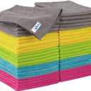 MR.SIGA Microfiber Cleaning Cloth, All-Purpose Cleaning Towels, Pack of 50, Size 11.8 x 11.8 in (Green/Blue/Yellow/Pink/Gray)