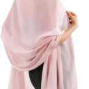 FURTALK Chiffon Shawl Wraps for Women Evening Dresses Soft Scarf Formal Wedding Bridal Scarves, Pink