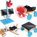 4 in 1 Solar Power & Electric Motor STEM Kits,Science Experiment Projects for Kids Beginners,Electronic Assembly Solar Powered Toy Kit,DIY Educational Engineering Experiments for Boys and Girls, 6.5 x 11.8 x 2 inches