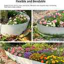 A ANLEOLIFE 20FT Galvanized Steel Landscape Edging, 6-Pack 40" L x 8" H Hammer-in Metal Garden Border with 10 Stakes for Lawn, Pathway, Flower Beds White