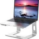 Besign LS03 Aluminium Laptop Stand, Ergonomic Notebook Stand, Laptop Stand Compatible with 10-15.6 Inch Laptops (Metal Silver)