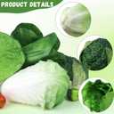 Woration Green Artificial Vegetables Set Lifelike Lettuce Broccoli Cabbage PU Food Model Decoration for Home Kitchen Shop Cabinet Supermarket Garden DIY Garland 5pcs