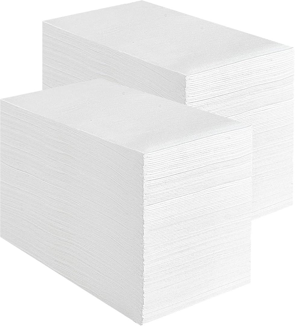 Vplus 400 Pack Premium Quality Guest Towels Disposable Dinner Napkins Soft, Absorbent, Party Napkins for Dinners or Catering Eventsand Everyday Use (White, 400)