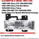 Driver and Passenger Side Headlight Assembly Replacement for 1988-1999 Chevy GMC C/K 1500 2500 3500 Silverado 95-00 Tahoe, 92-94 Blazer, Replace# 15034929 15034930