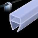 3meters (120") Glass Shower Door Seal Strip Frameless Seal Shower Door Sealing Strips Silicone Rubber Window Seal to Stop Shower Leaks Flexible Weatherproof Seal for Bathroom(U-Type 8mm (5/16")
