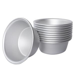 LoveDeal Aluminum Alloy Tart Pan, 3 Inch Cute Flan Mold, 10 Pieces Egg Tart Molds for Baking Pastel de Nata, Pie, Tartlet, Popover - Silver Tin