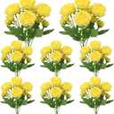 8 Pack Yellow Peonies Artificial Flowers, Fake Silk Hydrangea Bouquet for Bridal Wedding Home Table Decor Reusable Dining Opening Ceremony Birthday Arrangement Faux Floral