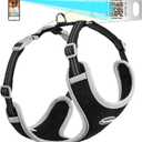 ThinkPet Reflective Breathable Soft Air Mesh with QR Code Dog Tag Puppy Choke Free Over Head Vest Harness for Puppy Small Medium Dogs and Cats Small Black