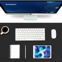 K KNODEL Small Office Leather Desk Mat, Mouse and Keyboard Pad, Computer and Laptop Mat, Desktop Protector and Cover, Writing Pad and Blotter (23.6"x13.8", Black)