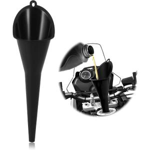 3 x Oil Funnel, Multi-Purpose Plastic Long Neck Oil Funnel, Automotive Use Funnels for Filling Oils Lubricants Water Diesel, Kitchen Funnels for Filling Bottles Jars (Black)