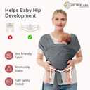 Momcozy Baby Wrap Carrier, Easy to Wear Infant Carrier Slings, Lightweight Hands Free Baby Sling, Adjustable Baby Carriers for Newborn to Toddler 8-35 lbs, Deep Grey