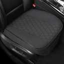 West Llama Linen Front Car Seat Cover Protector Anti-Slip Bottom Seat Cover Fits 95% of Vehicles,Wrapping Around The Bottom,Diamond Pattern(Black-1Pc)