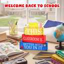 4 Pcs Teacher Appreciation Wooden Tiered Tray Decor, 2.2 x 3.3 inches