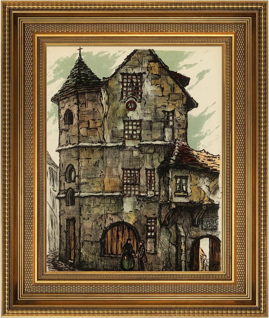 Canvas Frame for 12x16 Vintage Wall Art Prints, No Cover & Backing, DIY Plein Air Frames for French Countryside Still Life Paintings Home Office Hallway Guest Room Decor (Gold), 12x16",NO Glass & Backing