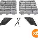 EasyFlex No-Dig Landscape Edging with Anchoring Spikes, 2.7 in. Tall Decorative Stone-Look Garden Border, 90 Foot Kit, Slate Gray (3602S-90C)