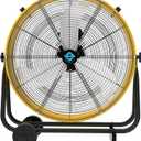 Tornado - 24 Inch High Velocity Heavy Duty Tilt Metal Drum Fan Yellow Commercial, Industrial Use 3 Speed 7700 CFM 1/3 HP 8 FT Cord ETL Safety Listed (YELLOW)