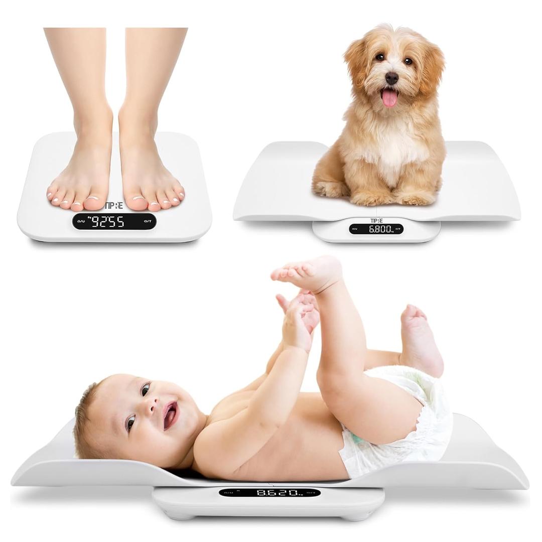 Baby Weight Scale, Infant Scale with Detachable Tray, Pet Scale for Cat Dog, Multiple Weighing Scale for Toddler, Children, Pet and Adult Auto-Rotation LED Screen, Up to 400lb/180kg