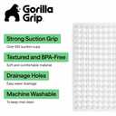 GORILLA GRIP Patented Square Shower Stall Mat, Small Bathtub Floor Mats for Stand Up Showers with Suction Cups and Drainage Holes, Machine Wash, Soft on Feet, Bathroom Accessories 21x21 Inch, Clear