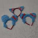 Giegxin 3 Pieces Blue Fuzzy Headband Blue Fluffy Headband Blue Hairband Costume for Women Hair Accessories Set Cute Headwear