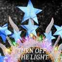 2 x Yokawe Twinkling LED Light Up Stars Tinsel Headband,Silver Glitter Christmas Party Crown, New Year Costume Hair Accessory for Women