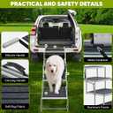 Extra Wide Dog Stairs for Large Dogs, Dog Stairs for Cars, Foldable Dog Ramp,Light Weight Aluminum,High Beds,for SUV Trucks, Supports up to 200 lbs