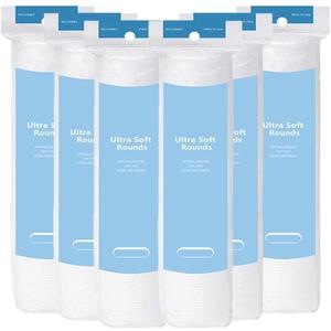 600Count Disposable Cotton Pads Cleansing Puffs Multi-Purpose Cleansing Sheets Soft and Gentle on Skin Extra Large and Thickened Suitable for Facial, Makeup Removal, Skincare, 6 * 6cm