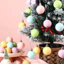 Gejoy 30 Pcs Mini Pastel Christmas Candy Balls 1.57'' Small Pastel Christmas Bulbs Ornaments Shatterproof Macaron Xmas Tree Balls Candy Land Hanging Ornaments Pink Yellow Blue Rainbow Xmas Tree Decor (Glossy)