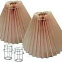 Small lampshades for table lamps, pleated, set of 2. Suitable for E27. 9"x6.2" Compatible with any interior, Beige