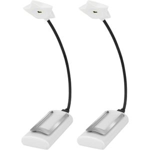 LUXSWAY LED Reading Light, Battery Operated Book Light for Reading in Bed, Computer Light for Eye Care, LED Clip on Lights for Kids, Studying, 2 Pack