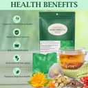 Organic Dandelion Root Tea, 7 Herbal Ingredients Natural with Goji Berries, Chrysanthemum, Dandelion, Cassia Seeds, Orange Peel, Gardenia and Licorice Tea Bag for Kidneys & Liver Health, 15 Bags