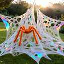 650 Sqft Giant Halloween SPI-der Web, Stretchy Beef Netting SPI-der Web Halloween Outdoor Decoration Cut-Your-Own Netting SPI-der Webbing for Decor, Yard, Roof, Garden