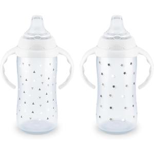 NUK Learner Cup 6+ Months Timeless Collection, 10 Oz BPA Free Spill Proof Sippy Cup 2 Count (Pack of 1)