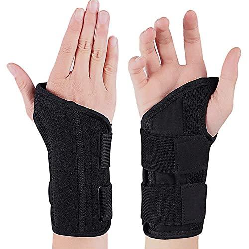 NuCamper Wrist Brace Carpal Tunnel Right Left Hand for Men Women, Night Wrist Sleep Supports Splints Arm Stabilizer with Compression Sleeve Adjustable Straps,for Tendonitis Arthritis Pain Relief Left L