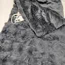 Anysay Heated Blanket Throw with 6 Hours Auto-Off 10 Heat Level, 62'' * 84'' Cozy Faux Rabbit Fur Bubble Electric Throw with Overheat Protection, Soft Fast Heating Blanket with ETL (Dark Grey)