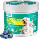 Dog Eye Wipes, Gentle Eye Wipes for Dogs & Cats, Pet Eye Cleaner Wash Removes Discharge, Crust, Debris, and Gunk (100, Blueberry)