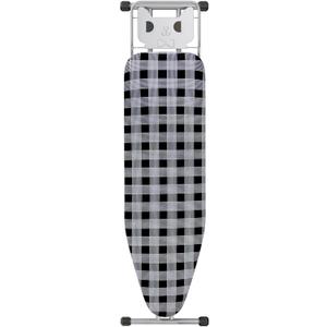 Jakeefud Ironing Board 13" X 43" W/Extra Thick Heavy Duty Padded Cover, Height Adjustable,Heat & Scorch Resistant Fabric, Anti-Skid Feet, Extra Wide, Easy to Fold Checkered Gray
